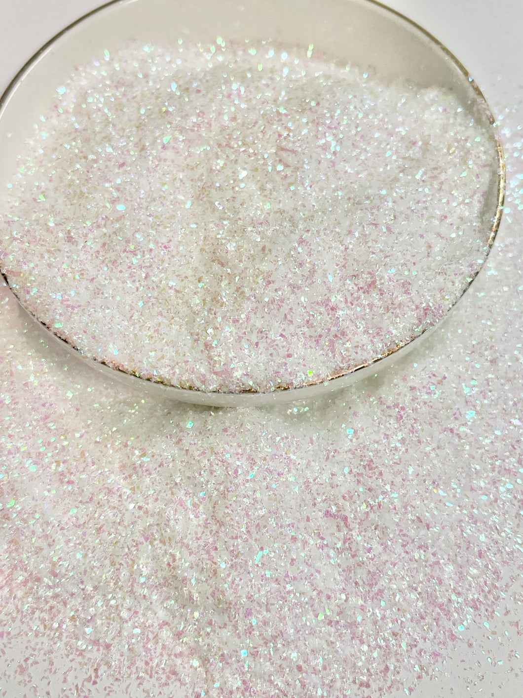 Glitter Flake White/Pink